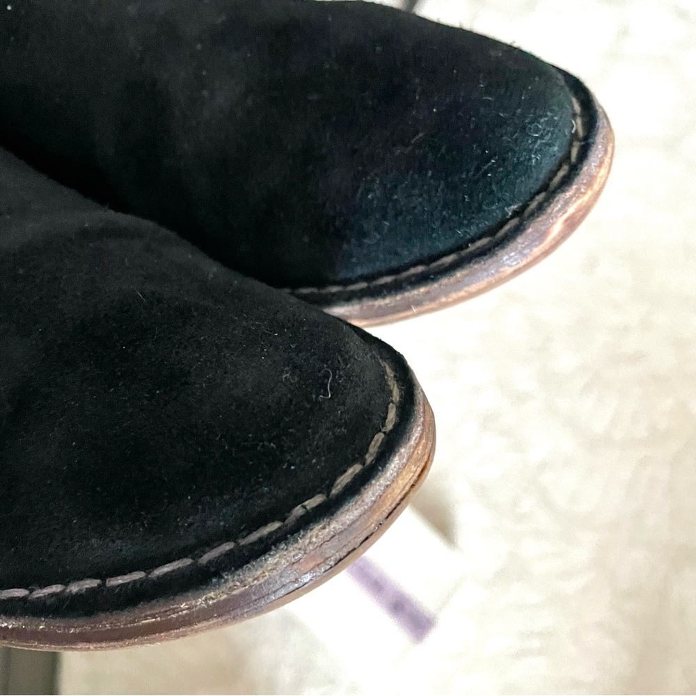 Clarks Black Suede Ankle Boots Side Zip Low Heel Size 8 - Picture 8 of 10